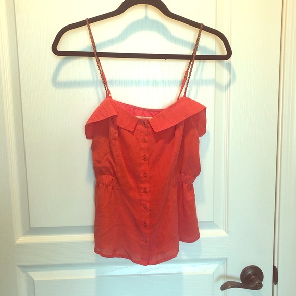 Coral 100% Silk Tank - Picture 1 of 4